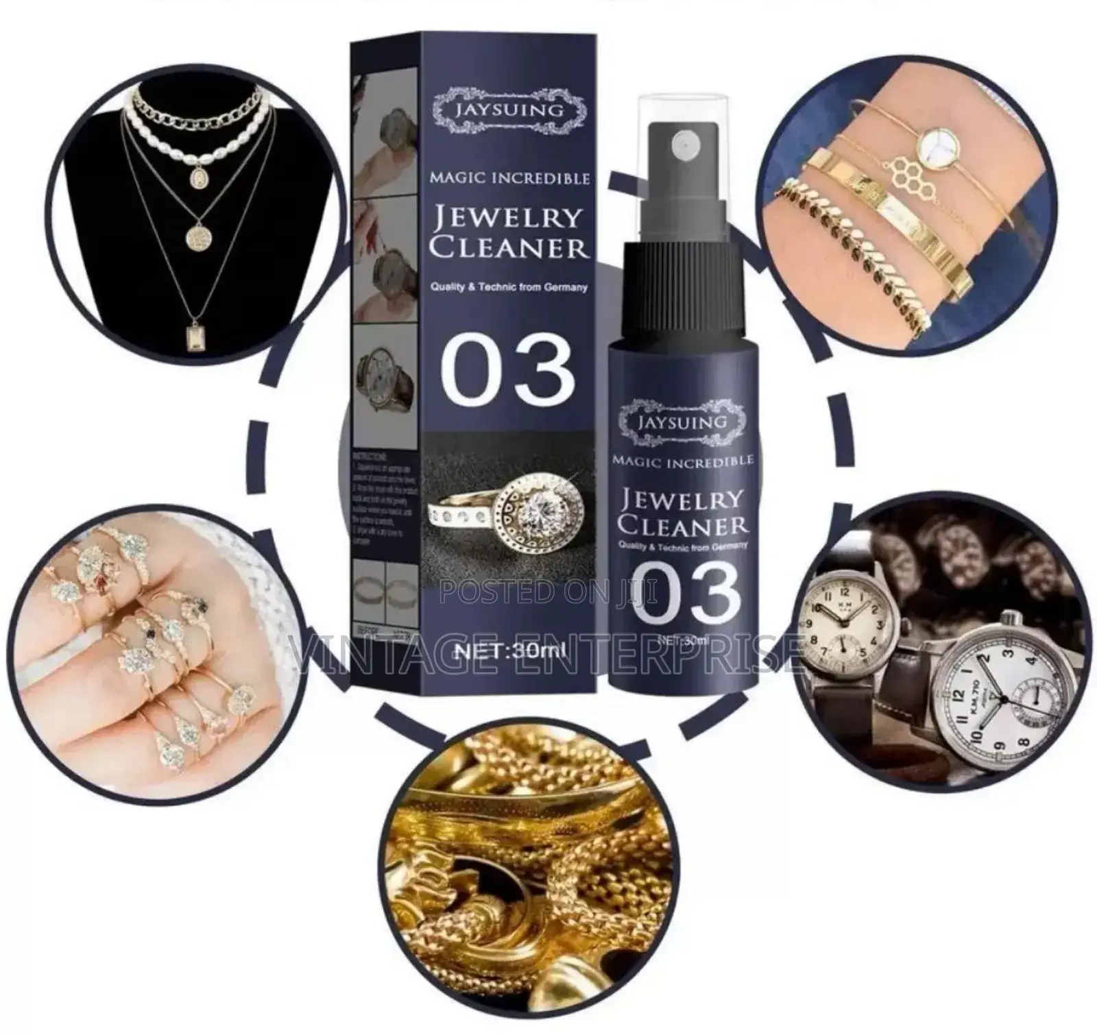 Jewelery Cleaner , 30ml Set Jewelery Detergent Cleaner 