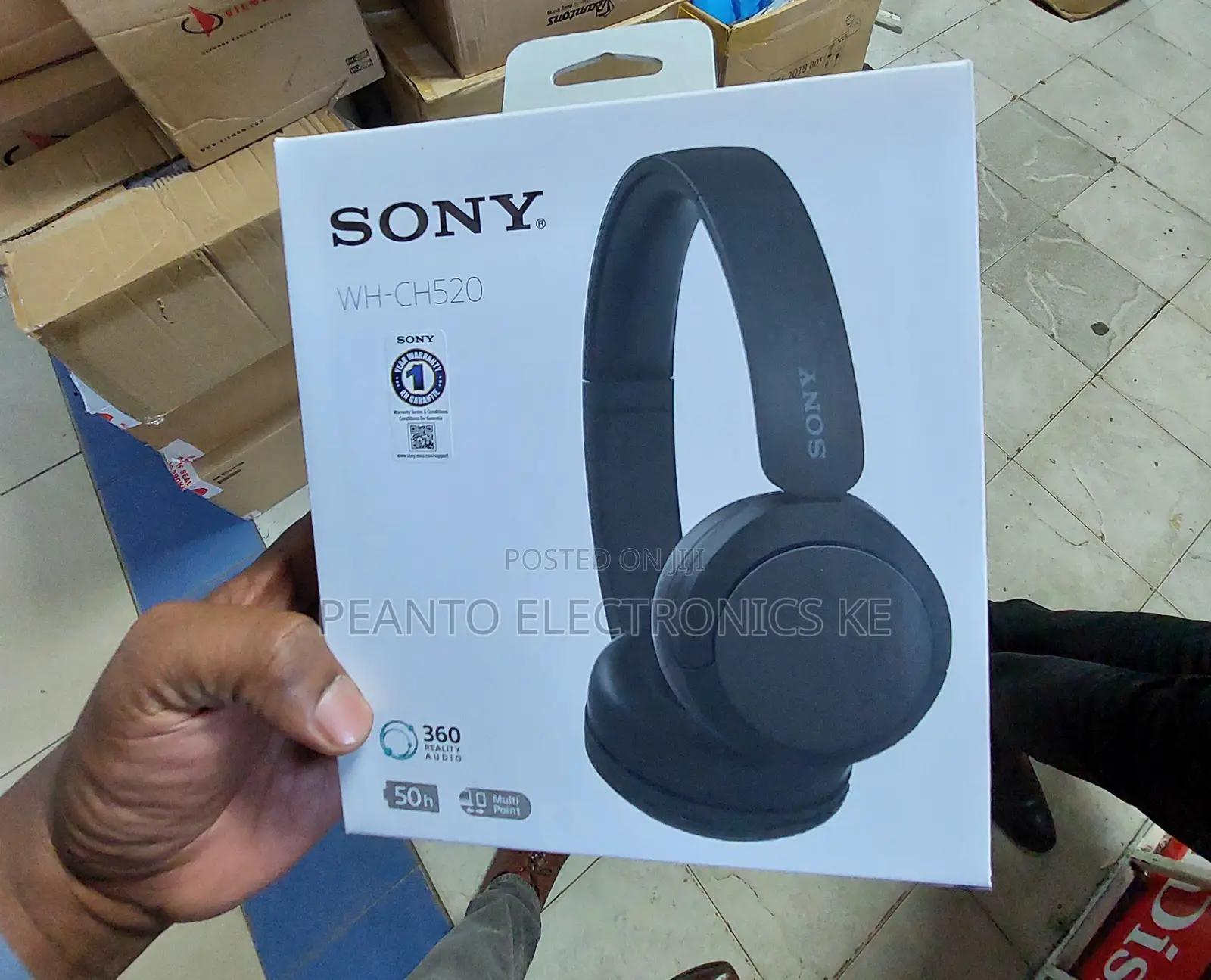 Sony WH-CH520 Wireless on-Ear Headphones (Black)