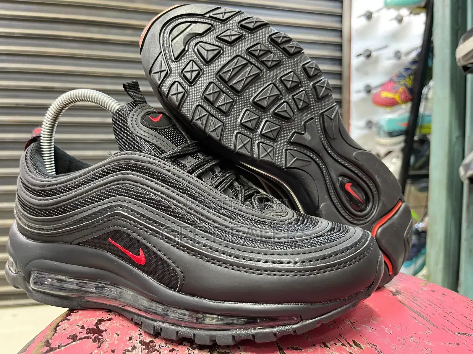Airmax 97 Sneakers >Airmax 97 Black University Red