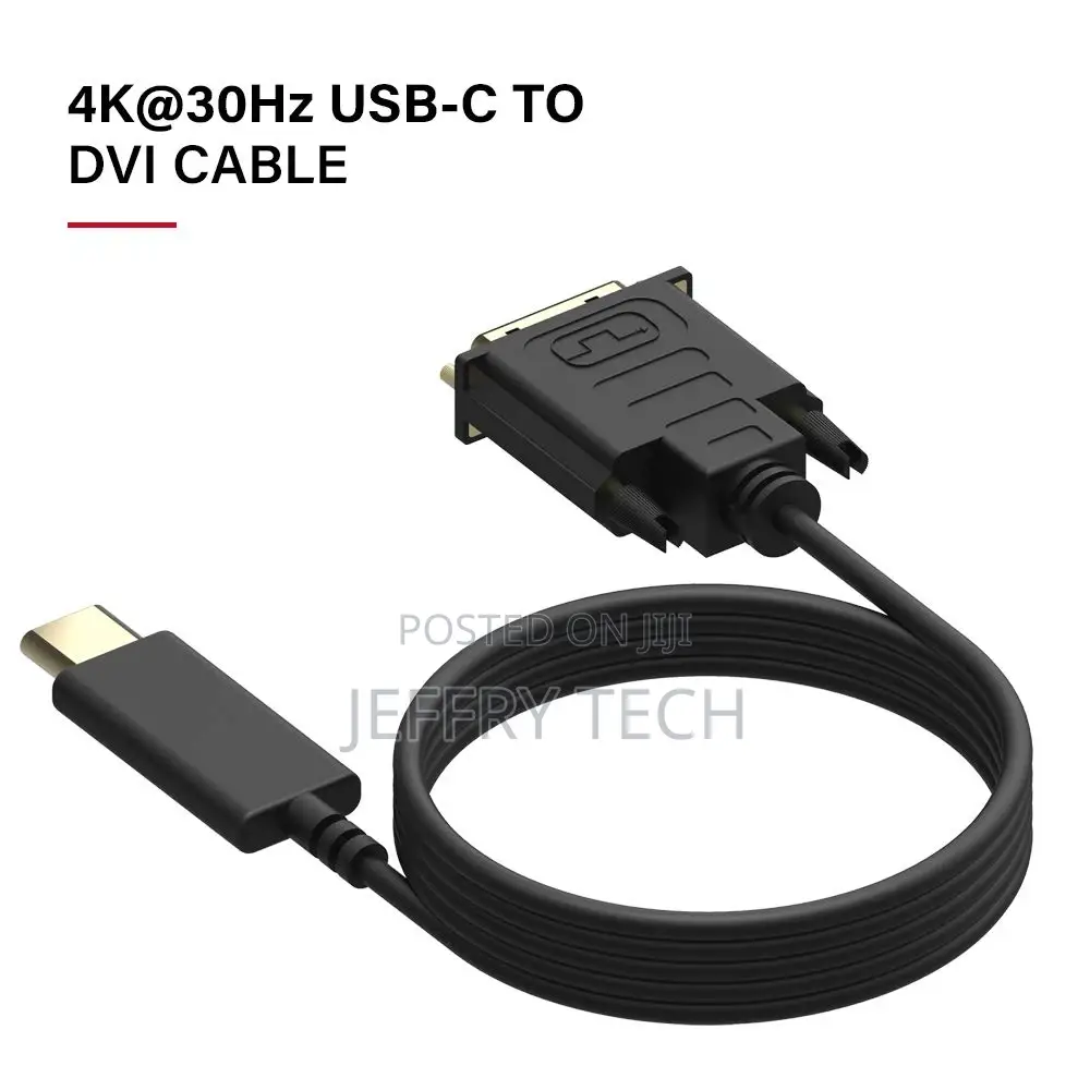 USB C to DVI Cable at 30hz 4FT USB Type-C to DVI Male Suppor