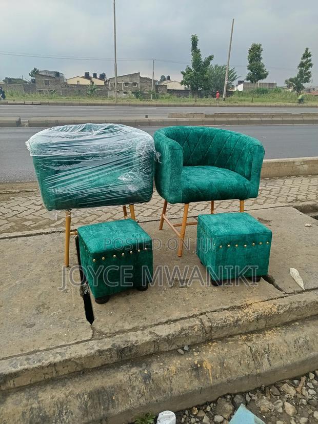 Pedicure Seats 2 Pieces and 2 Pedicure Stools, Green - main view