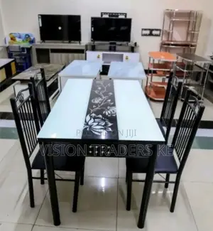 Glass Dining Table 4-Seater Set DT-128,