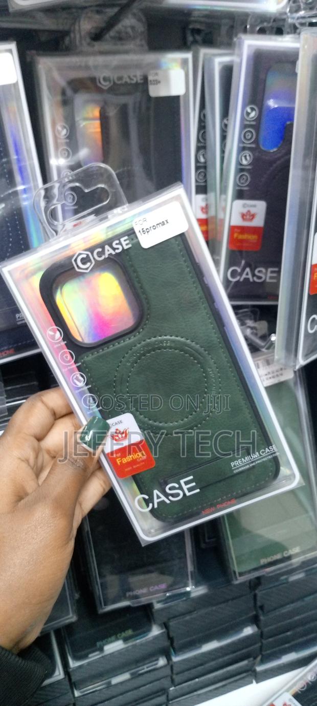 Leather Magsafe Kickstand Case Cover for iPhone 15 Pro Max - thumbnail 3