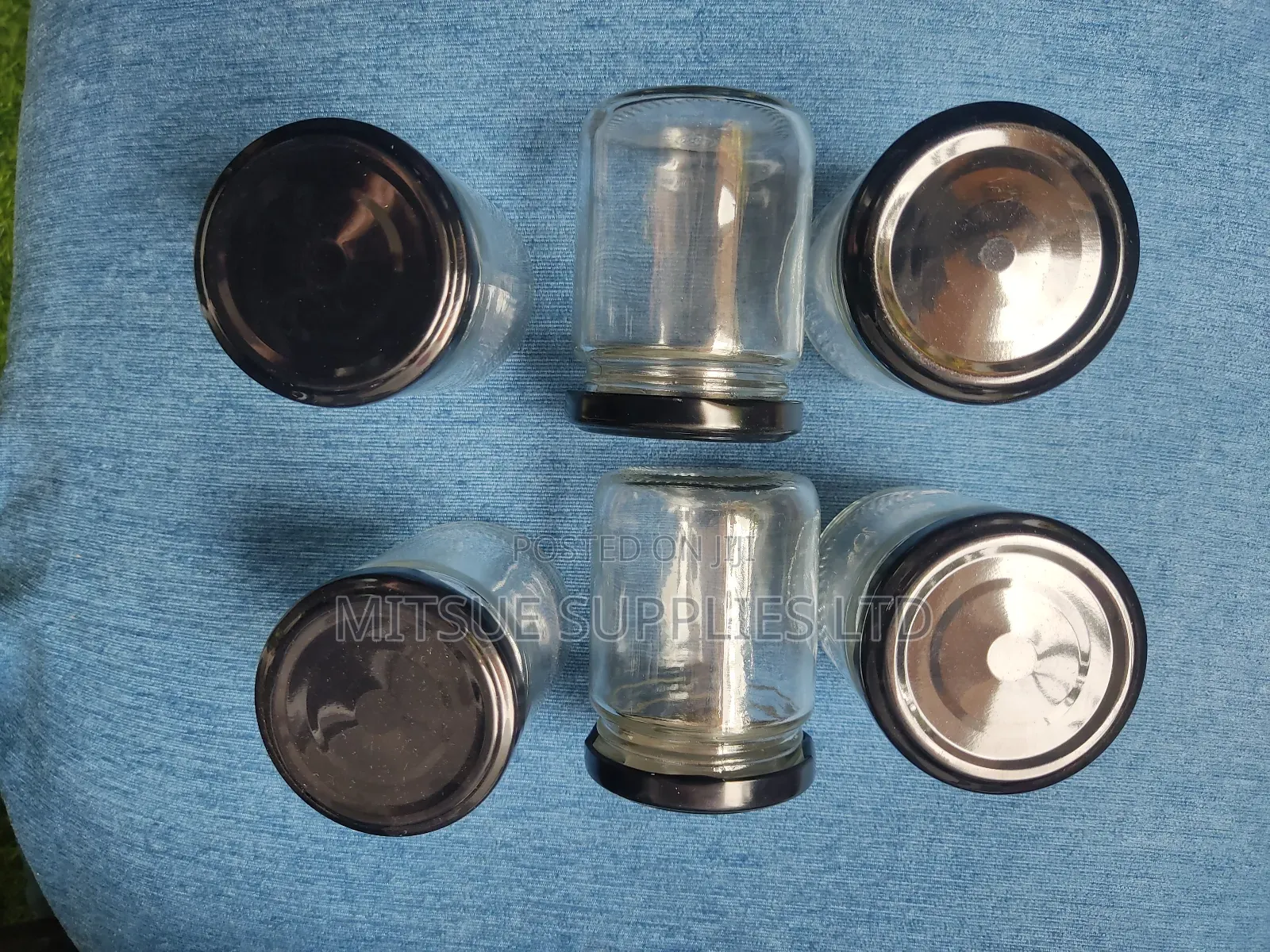 A Set of 10 Spice Jar 72mm High With 53mm Wide Black Lug Cap