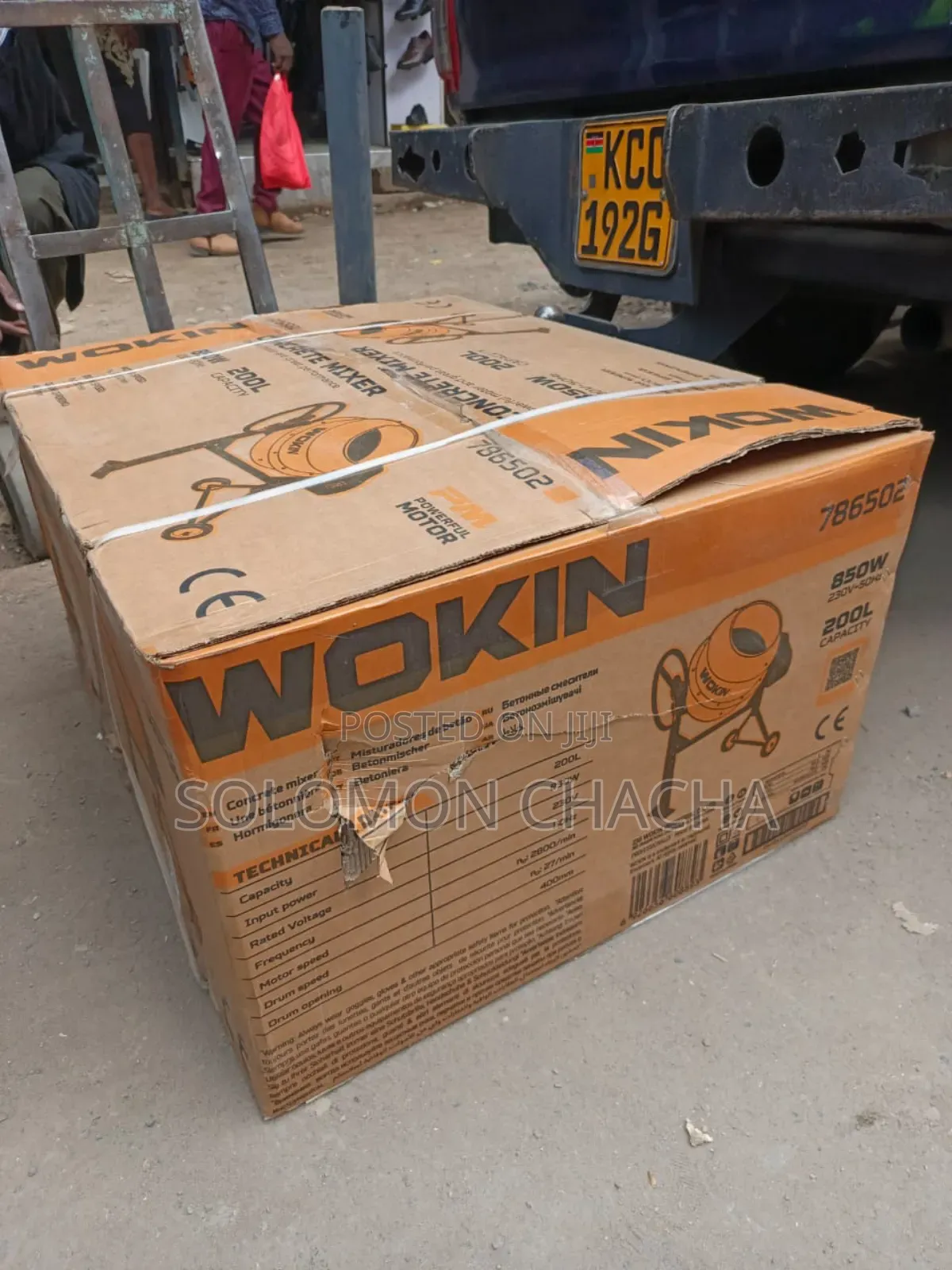 Wokin 200L 850W Electric Motor Concrete Mixer