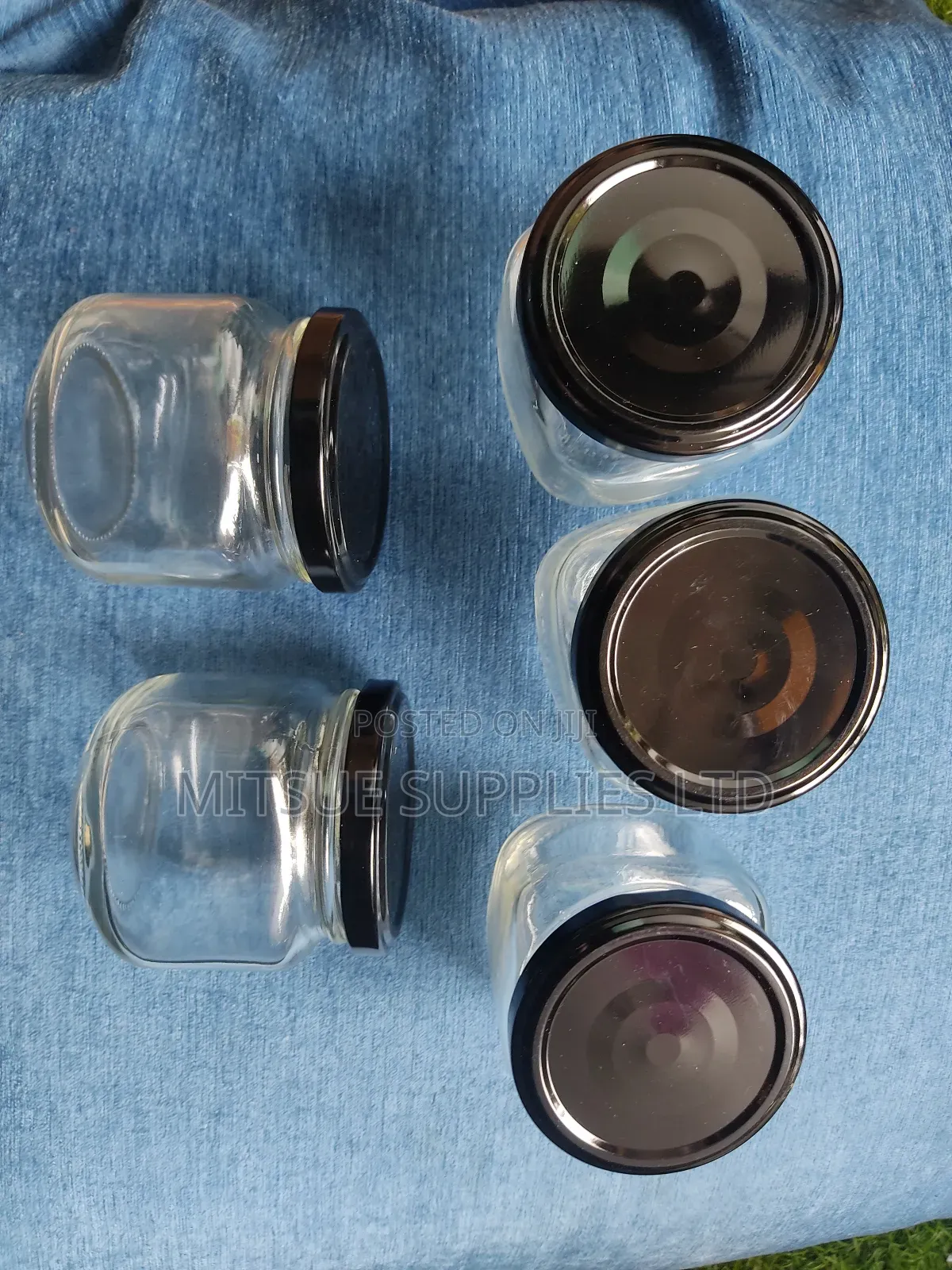 A Set of 10 Glass Jars With Airtight Metal Lids- 207ml