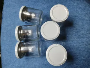 10 Glass Jar 100ml - 72mm High With 53mm Wide Gold Cap Gold