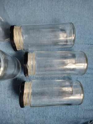 10 Glass Jar 250ml W/134mm Height 53mm Wide Black Lug Cap