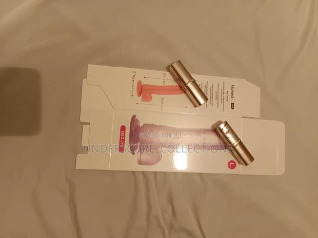 Large Size Purple and Pink Silicone Dildos - main view