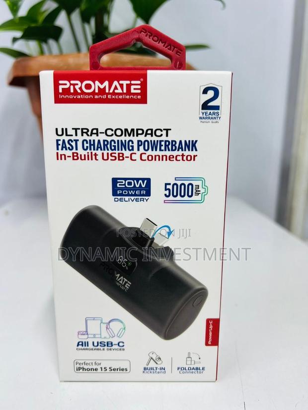 PROMATE Fast Charging Power Bank in-Built USB-C Connector - main view