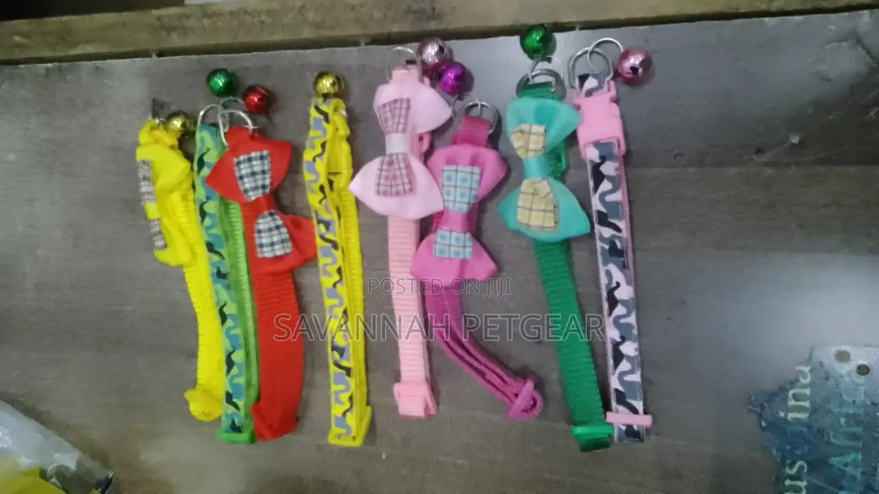 8 PCS Cat Collars With Bow Knot Bell Breakaway Gold Moons