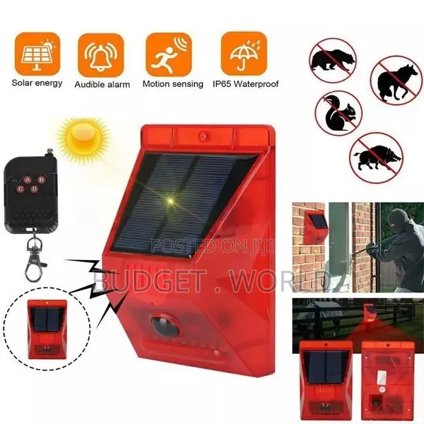 At Solar Powered Motion Sensor Alarm With Remote Control