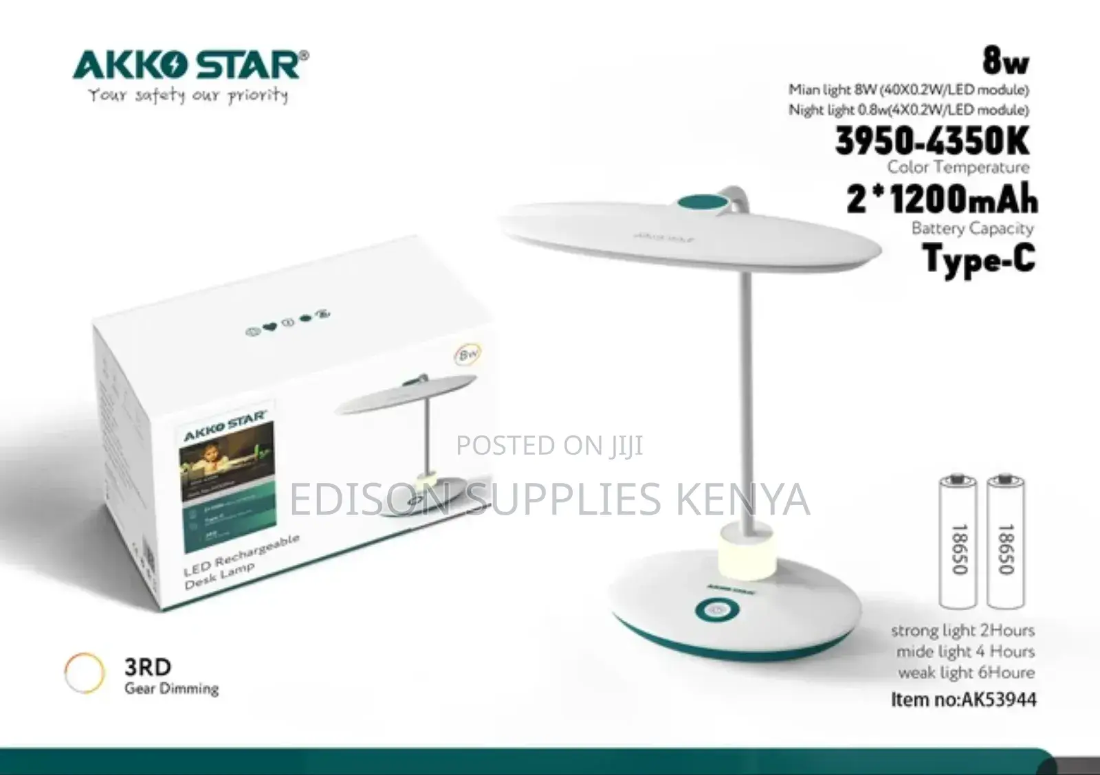 Desk Lamp Rechargeable Akko Star LED Study Lamp Adjustable