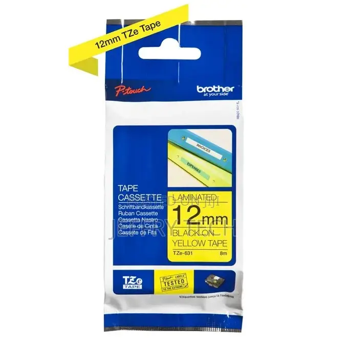 Brother Genuine Tze-631 Labelling Tape – Black on Yellow, 12