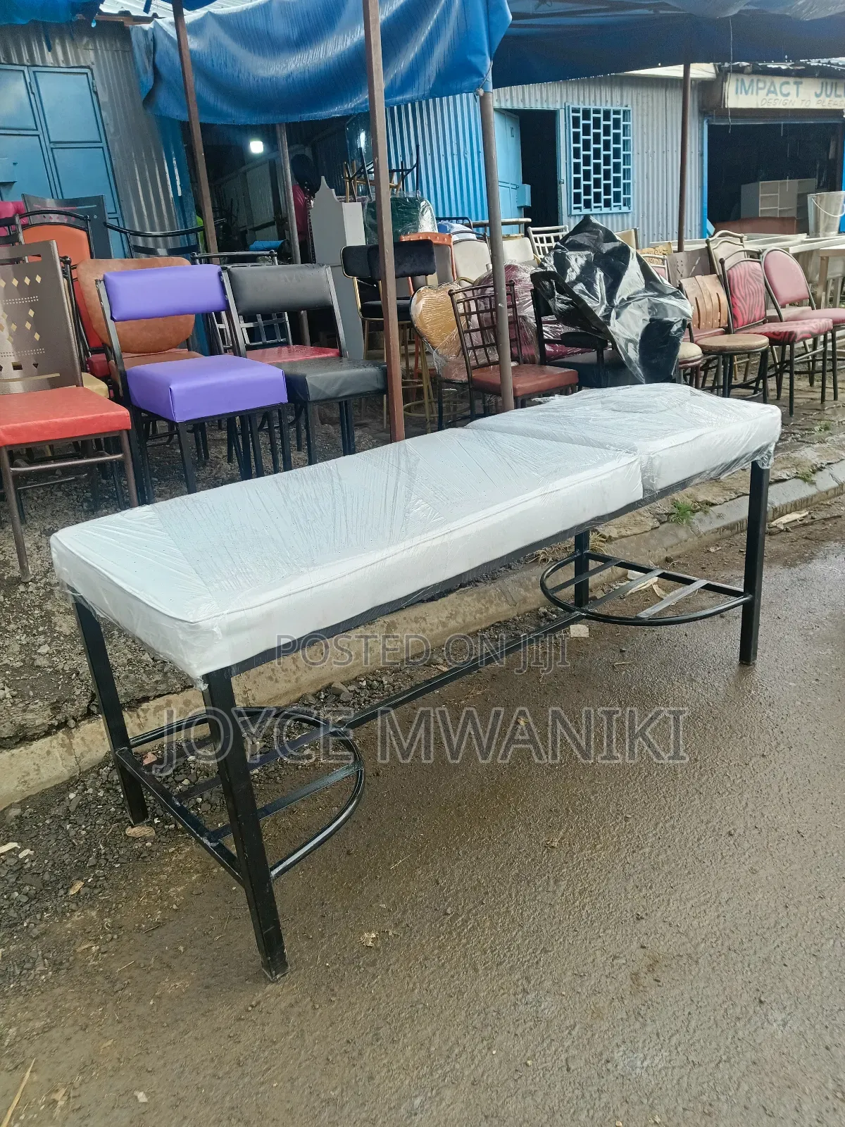 White and Black Massage Bed