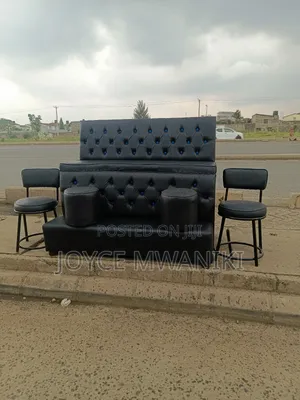 Pedicure Seat Black 3 Seater, and 2 Manicure Stools 
