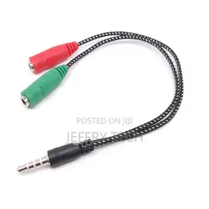 2 in 1 Cable Adapter Splitter 3.5mm Audio Earphone Headset T