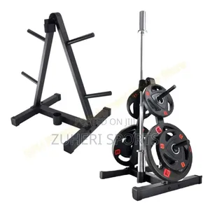 Plate Rack Weight Rack for Olympic Plates and Barbell