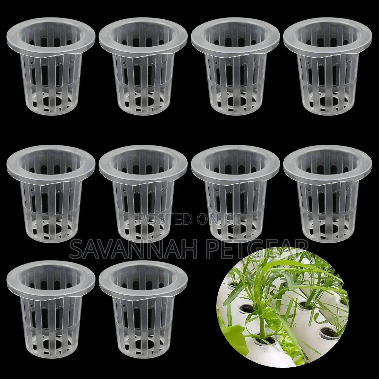 Net Pot for Hydroponics Garden Net Cup Plastic -White(100pc