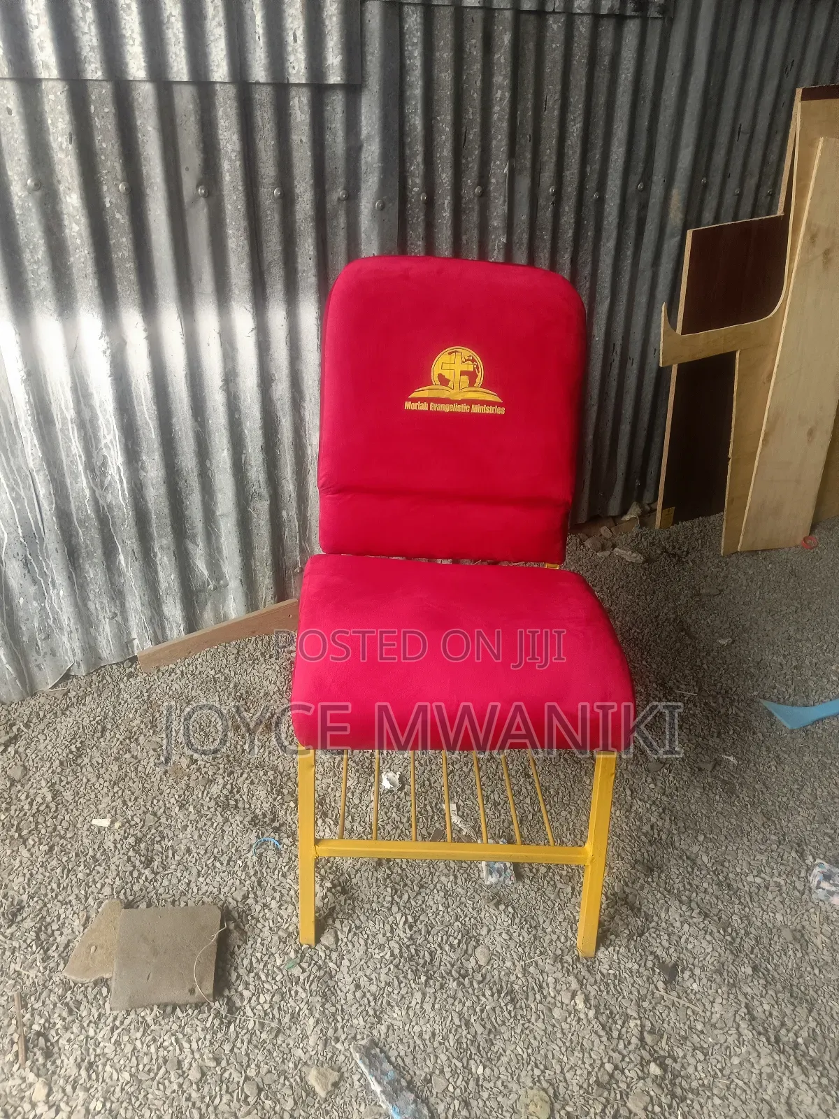 Church Chair, Hot Red With Logo