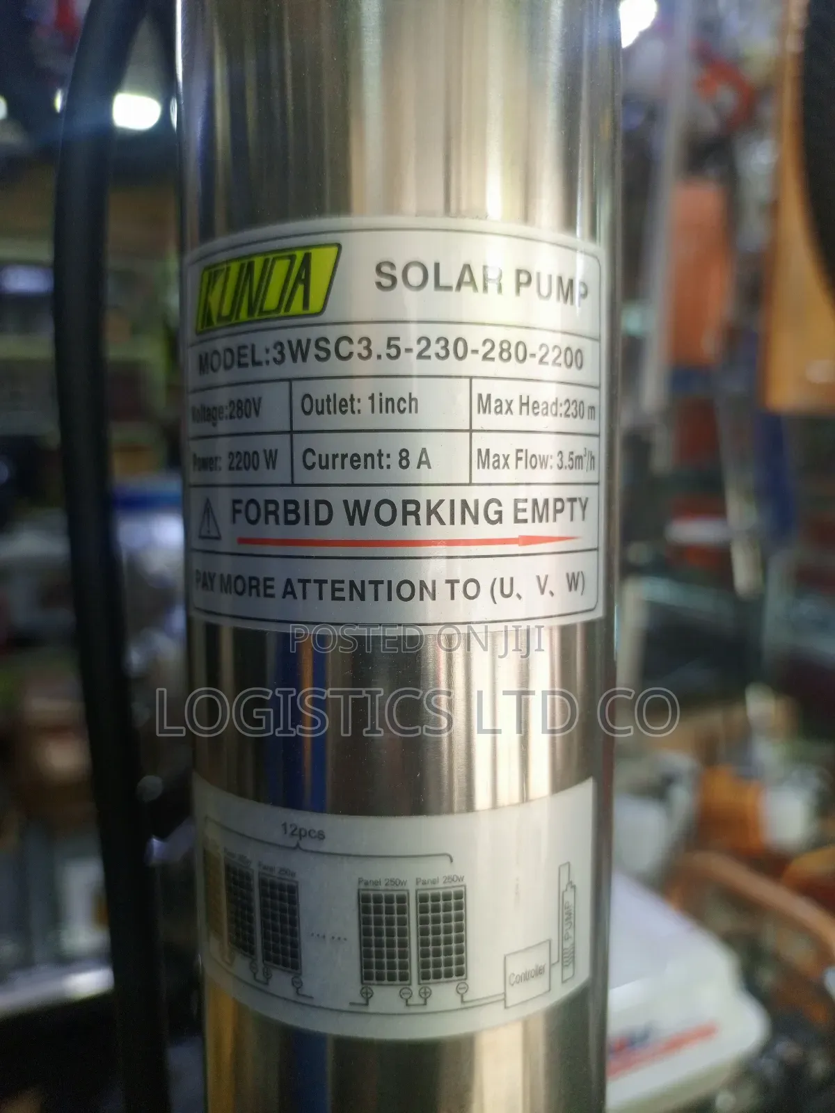 Kunda 2200W High Lift 230m Submersible Direct Solar Pump