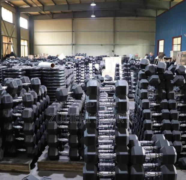 Hexagon Dumbbells Steel Rubber Coated 2kg - 50kg Wholesale