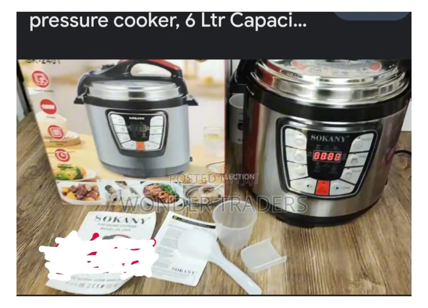 Sokany 6litres Electric Pressure Cooker