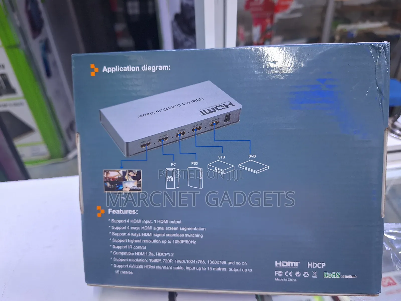 Hdmi 4×1 Quad Multiviewer Screen Segmentation With Remote