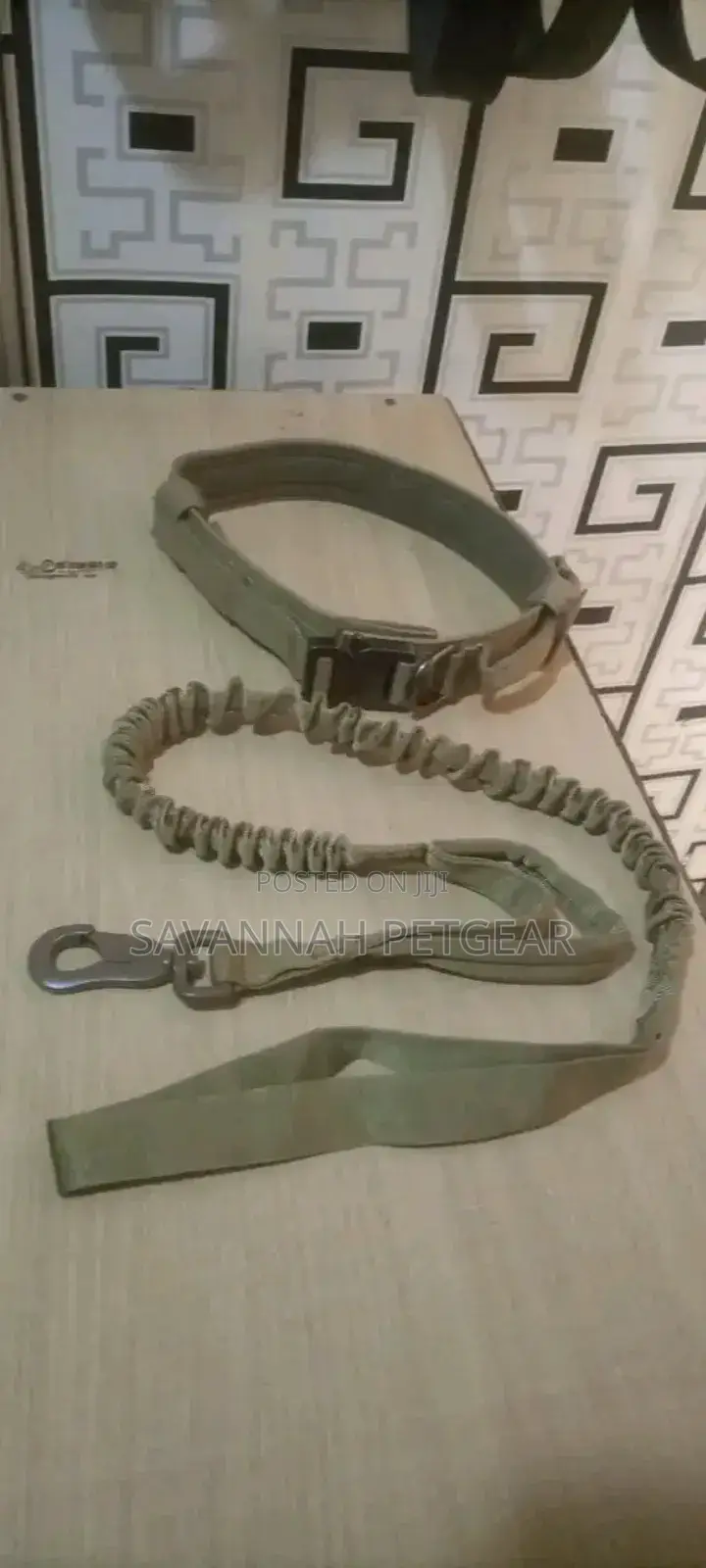 Tactical Military Dog Bungee Leash Collar Set, Heavy Duty
