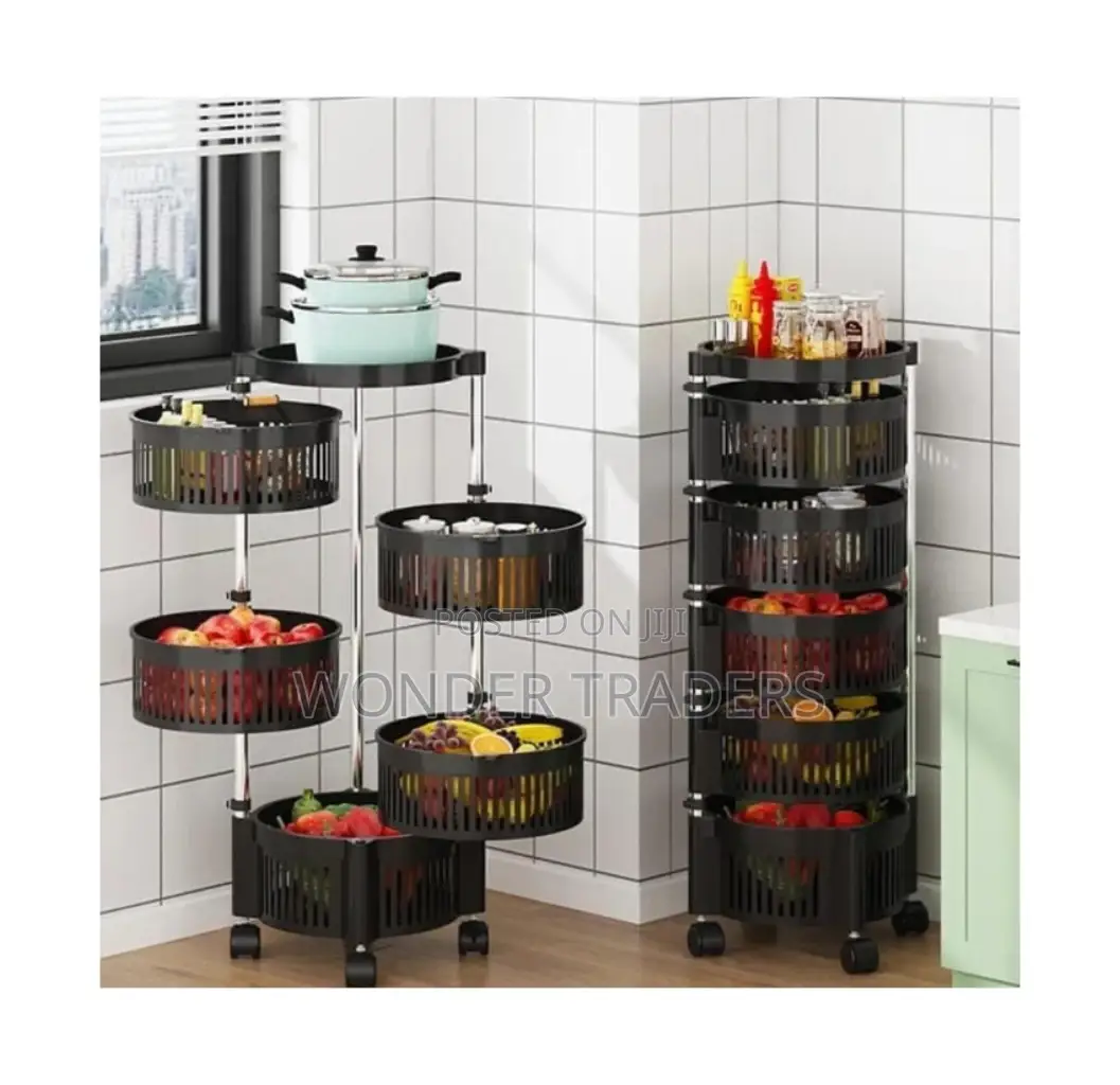 Fruit Rack,Round Fruit Rack Rotating -4 Tier