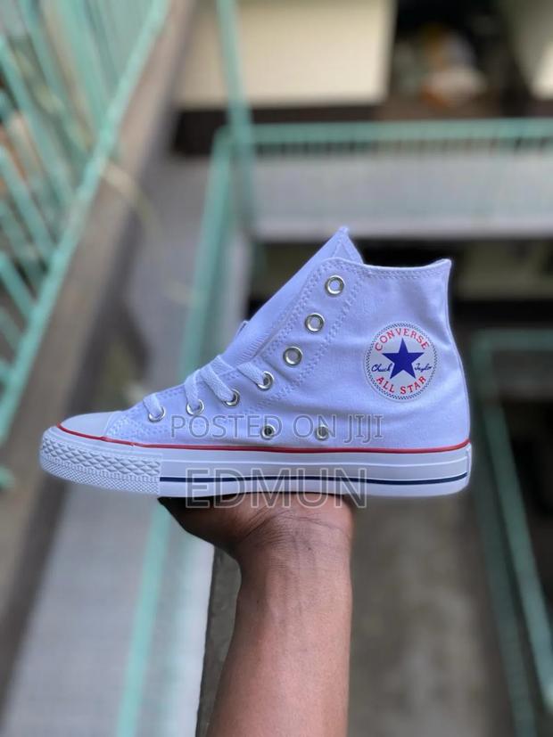 All White High Top Converse - thumbnail 3