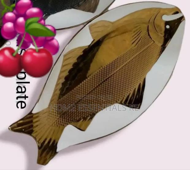 *Gold Fish Plate Big*:43 Cm White Gold