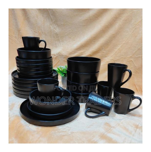 Dinner Set 24pc Black Ceramic Dinner - main view