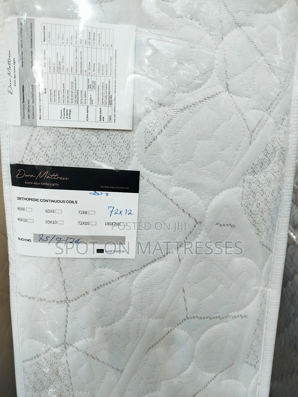 6×6 12inch Orthopedic + Posturepedic Spring Mattresses.