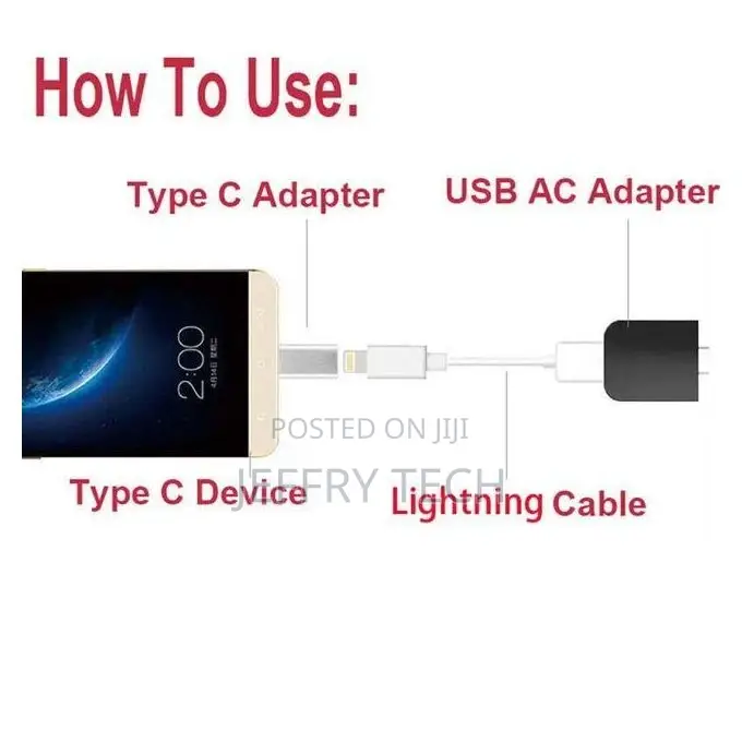 8 Pin for Lightning Female to Type C Male Adapter Converter