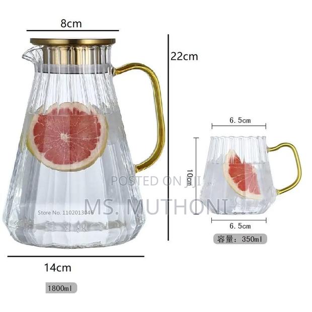 Glass Decanter Kettle Cups Set - thumbnail 3