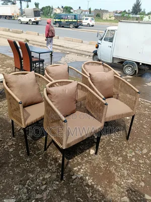 Garden, Balcony, Outdoor or Restaurant Wooven Chairs, Baige.