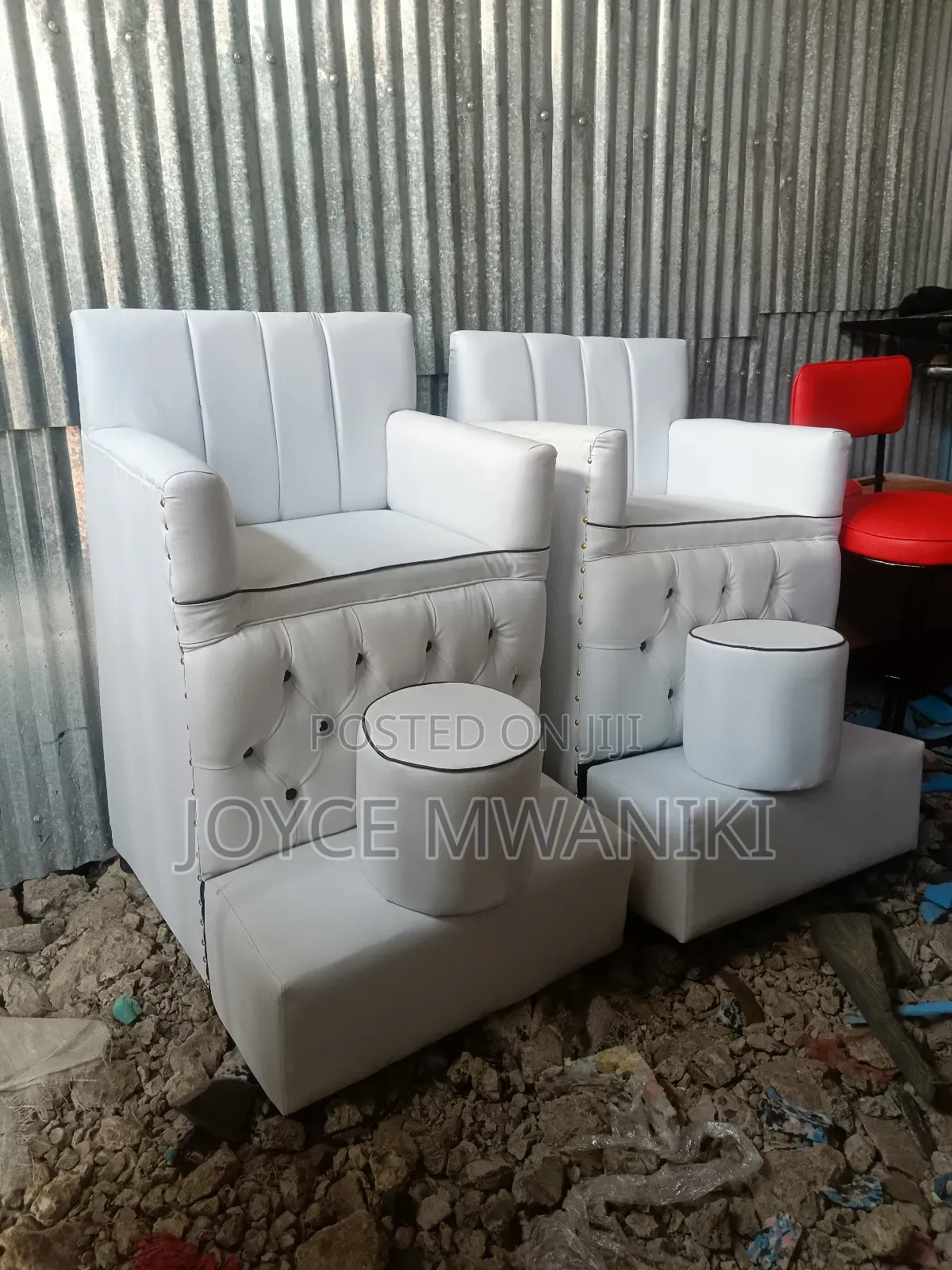 Pedicure Seat, 2 Separate Singles, White 