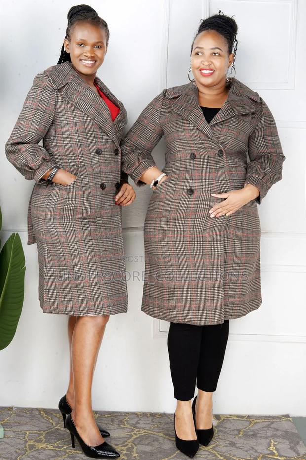 Executive Ladies Checked Trench Coats - main view