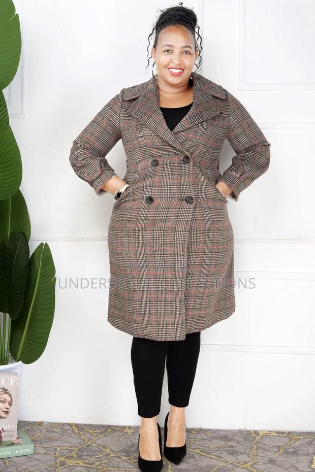 Executive Ladies Checked Trench Coats - thumbnail 2