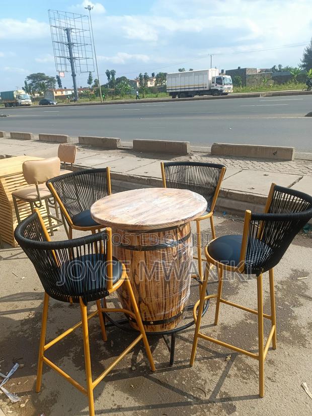 High Bar Set of Chairs and a Barrel Table  - thumbnail 2