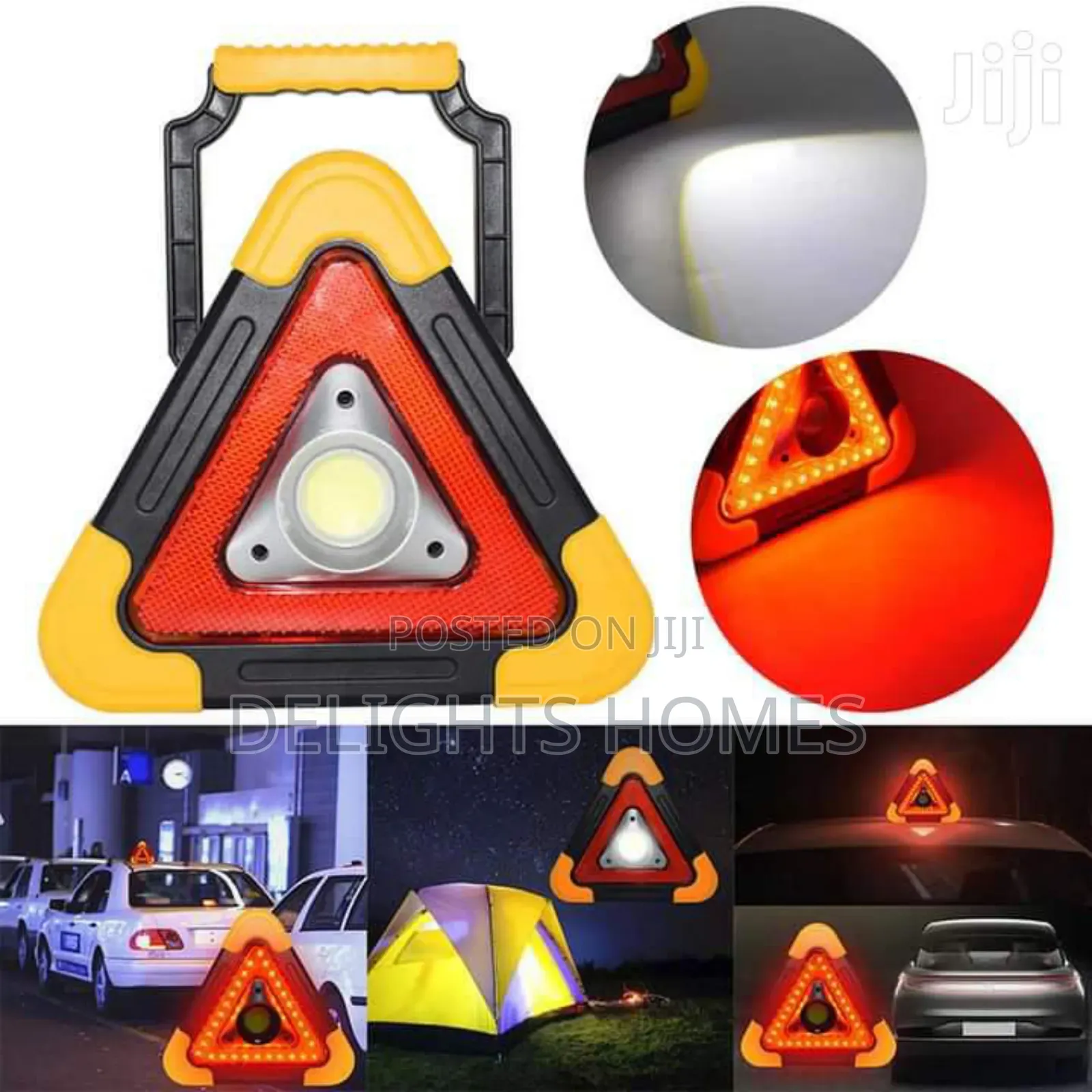 *Battery Powered 3 Mode Triangle Warning Light Stand