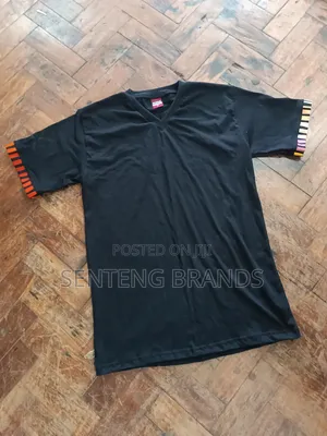 V Neck Branded With Kitenge Decorations.