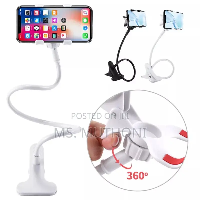 360 Degree Strong Flexible Goose Neck Phone Holder Clip