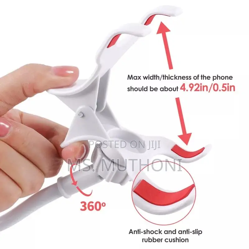 360 Degree Strong Flexible Goose Neck Phone Holder Clip