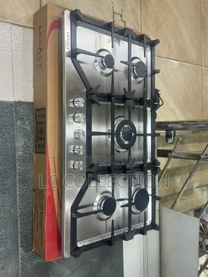 Legacy 5 Bunner Gas Hob(1wok) Glass 90cm