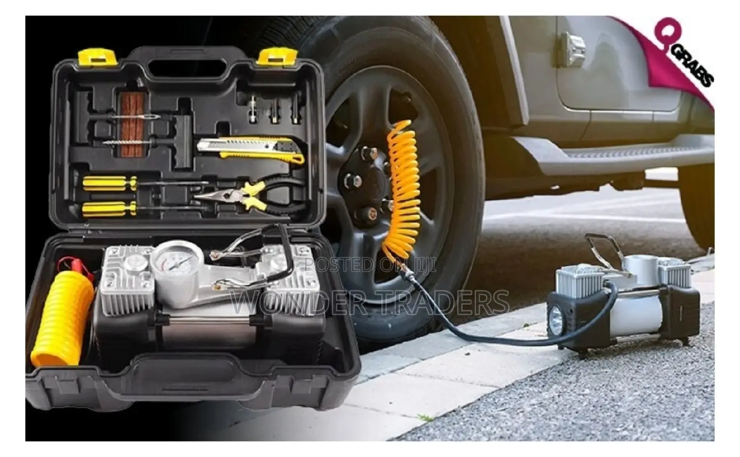 Portable Car Air Compressor With Tool Kit*