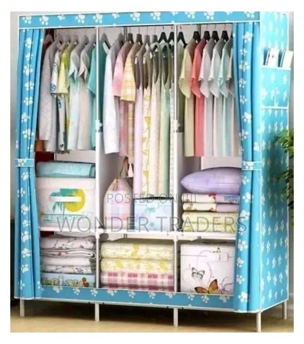 Portable Wardrobe Metallic 3 Column