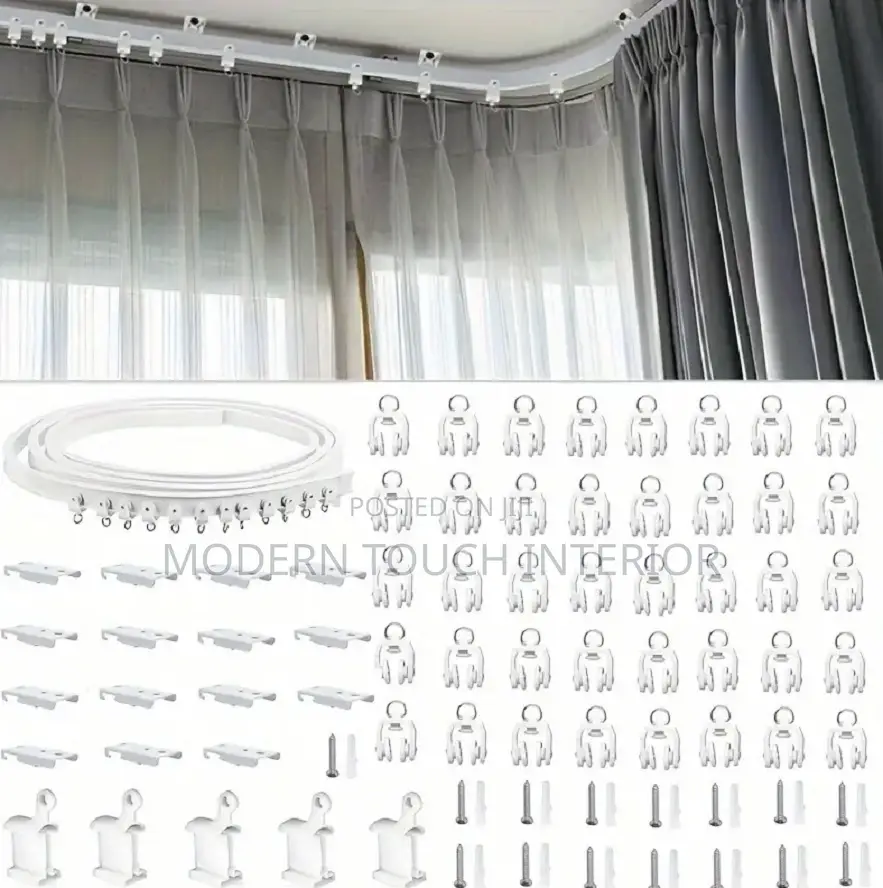 Bendable Curtain Rails + All Its Accessories