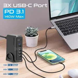 Promate Ganport-140w Ganfast Charging Station 140W
